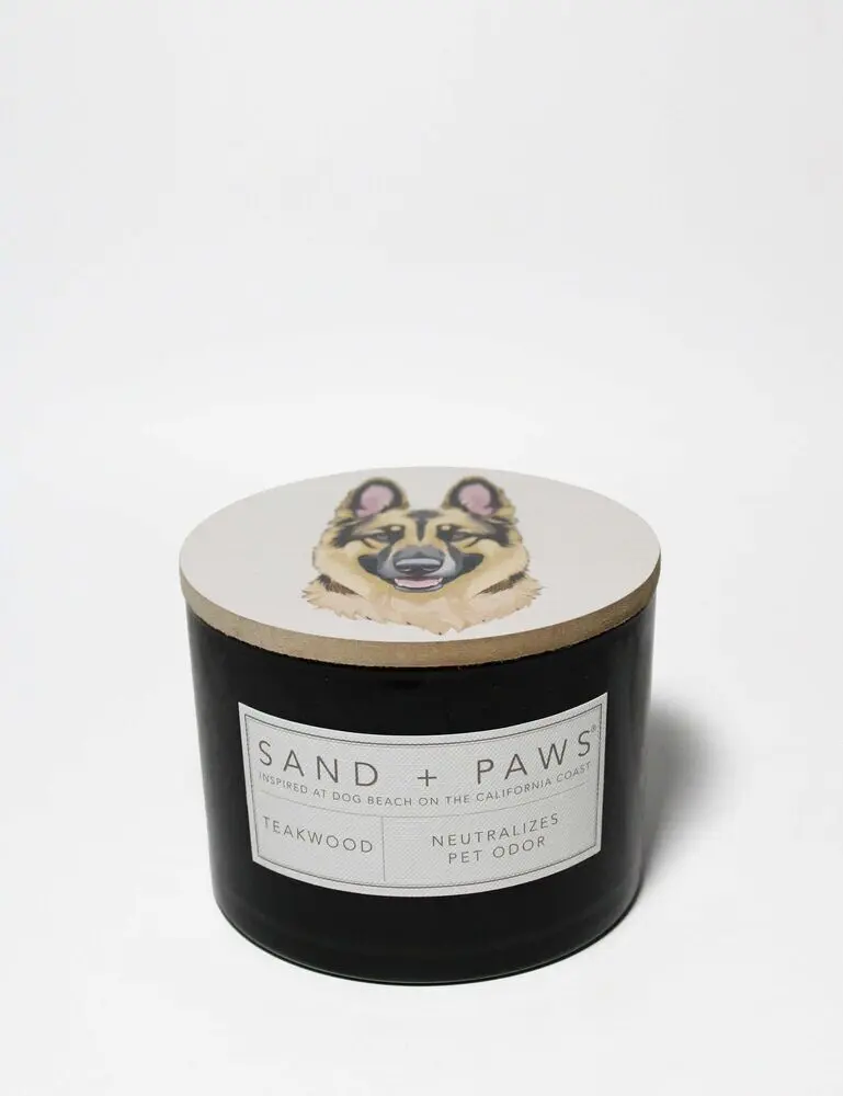Sand + Paws Teakwood 12 Oz Scented Candle