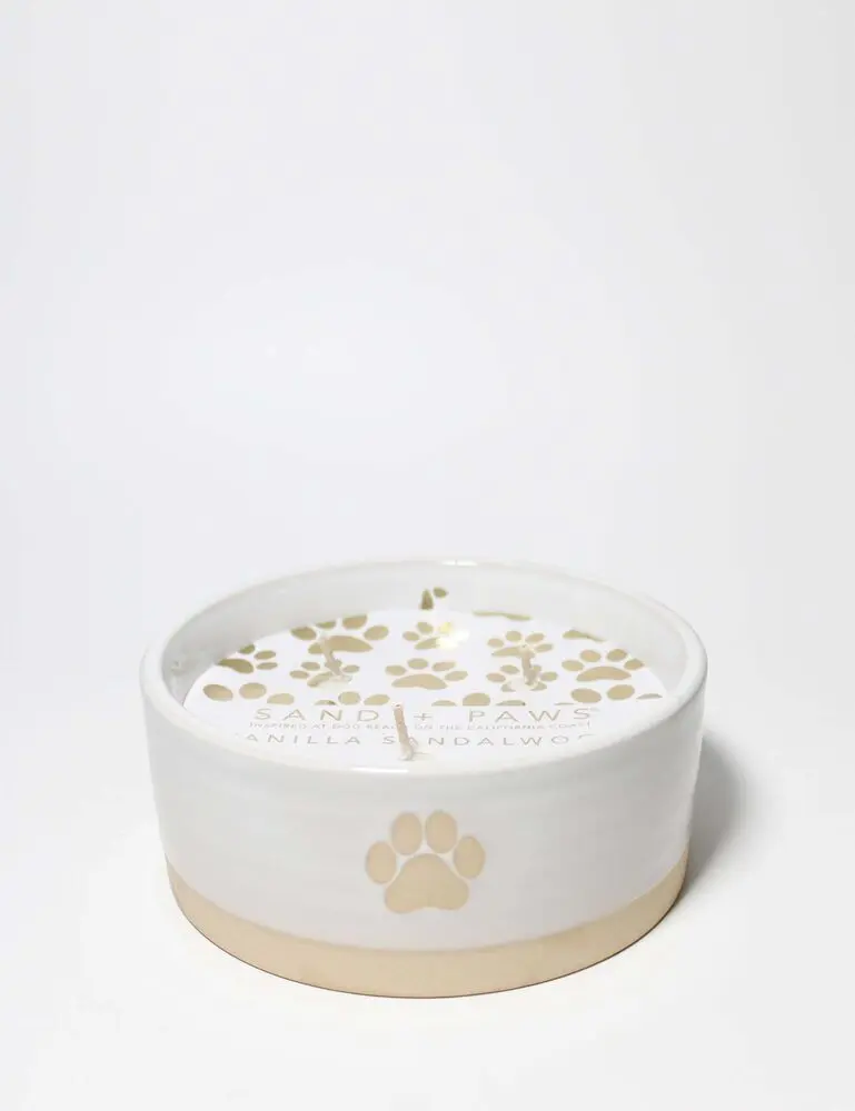 Sand + Paws Vanilla Sandalwood 12 Oz Scented Candle